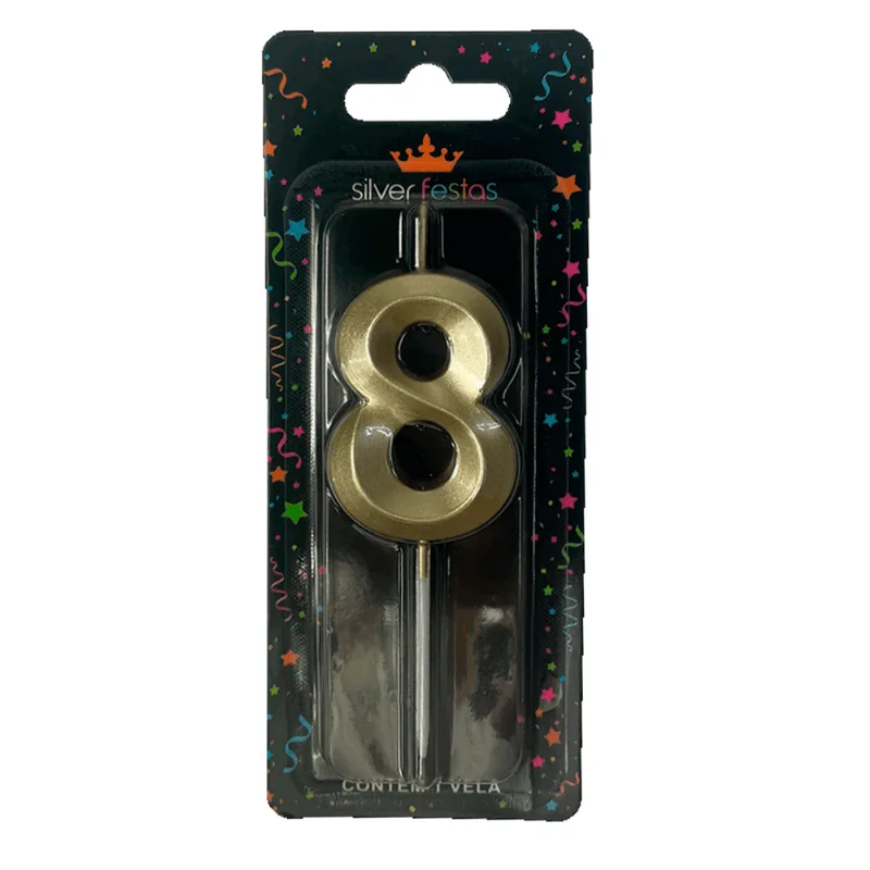 VELA DESIGN 5CM DOURADA N.8 VDD08 ÚNICA