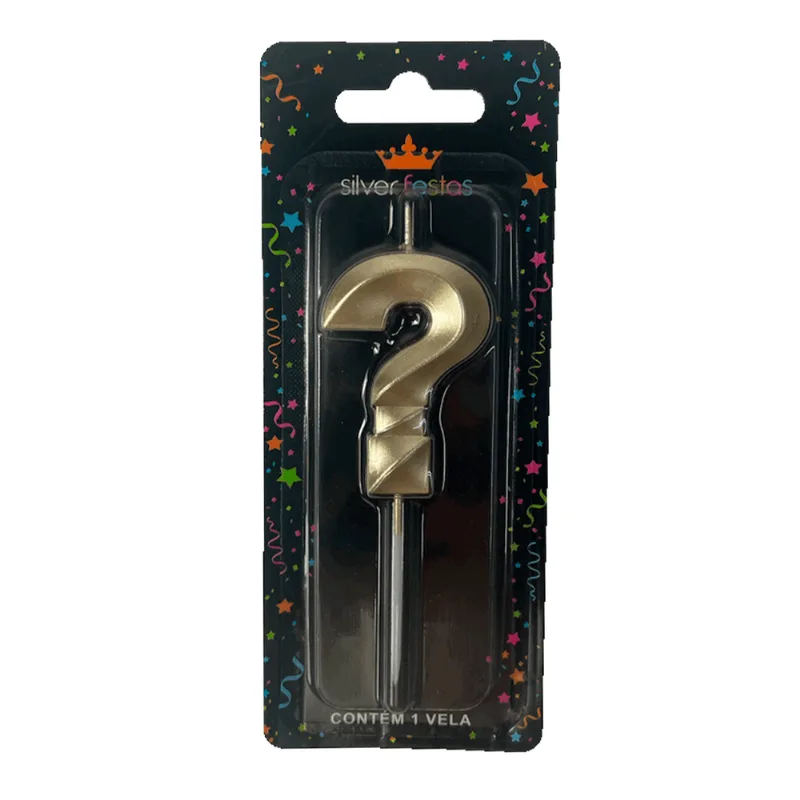 VELA DESIGN 5CM DOURADA INTERROGACAO VDDZZ ÚNICA