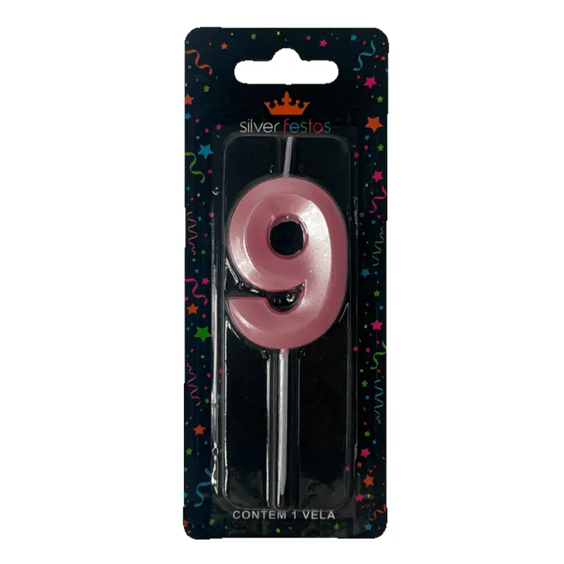 VELA DESIGN 5CM ROSA CANDY N.9 VDX09 ÚNICA