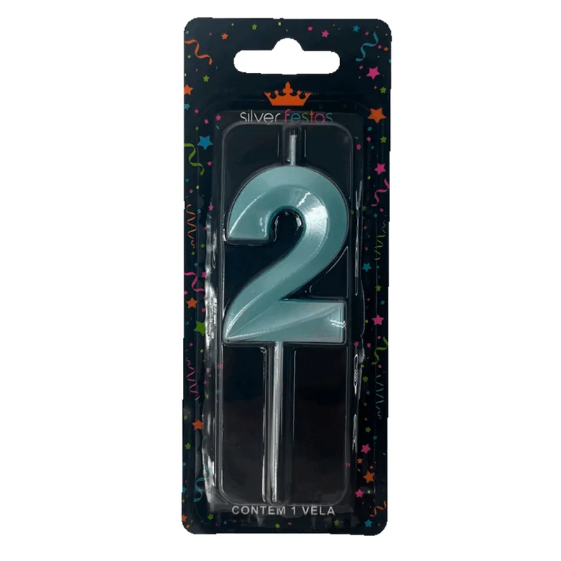 VELA DESIGN 5CM VERDE AGUA N.2 VDZ02 ÚNICA