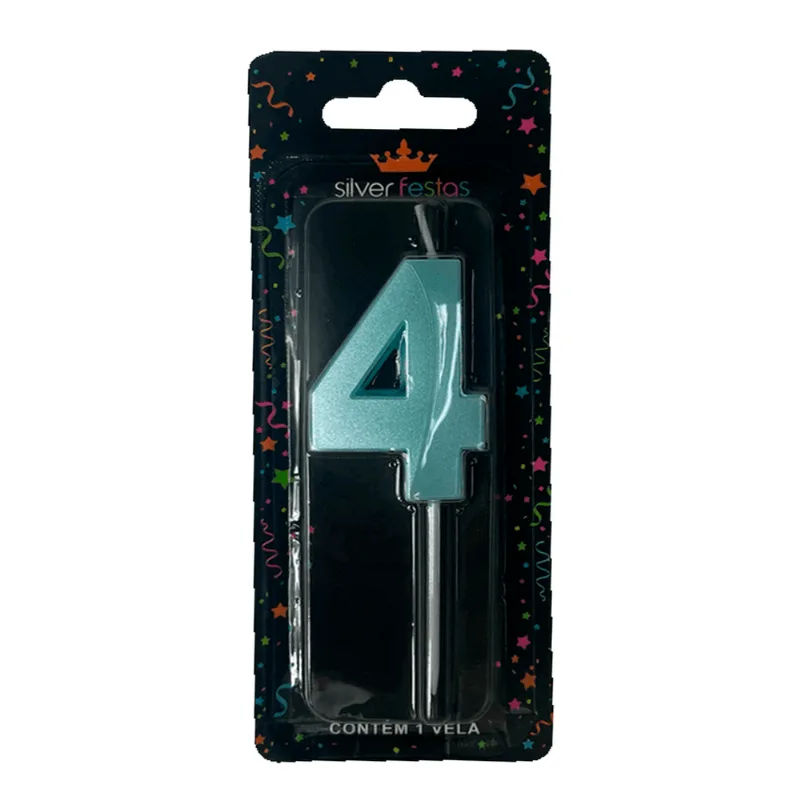 VELA DESIGN 5CM VERDE AGUA N.4 VDZ04 ÚNICA