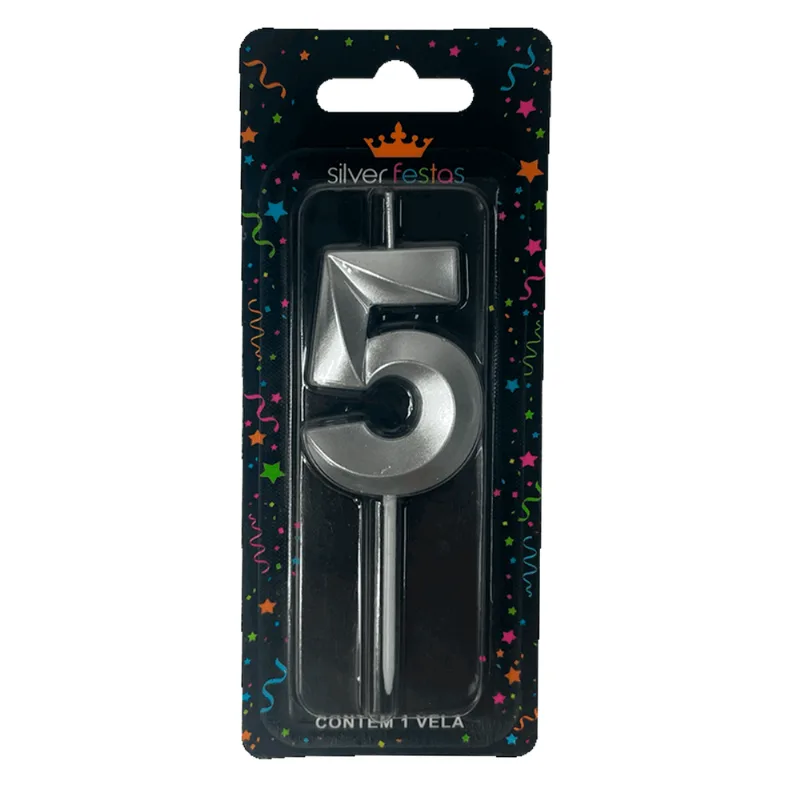 VELA DESIGN 5CM PRATA N.5 VDP05 ÚNICA