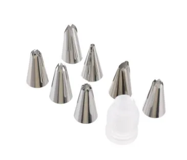 KIT CONFEITARIA BICOS DIVERSOS + ADAPTADOR - 8 PÇS