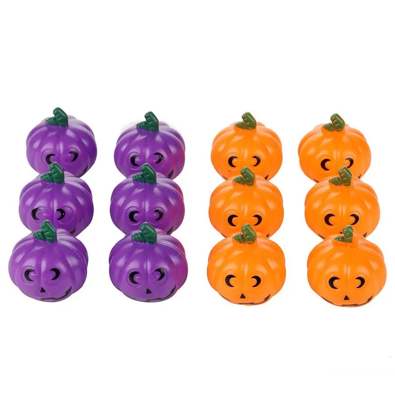 Halloween Enfeite Abóbora Roxo e Laranja c/12 - Silver Festas