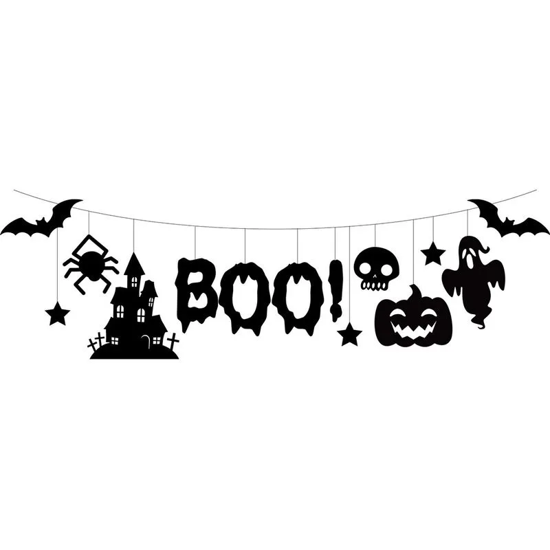 Halloween Faixa Boo Feltro - Silver Festas