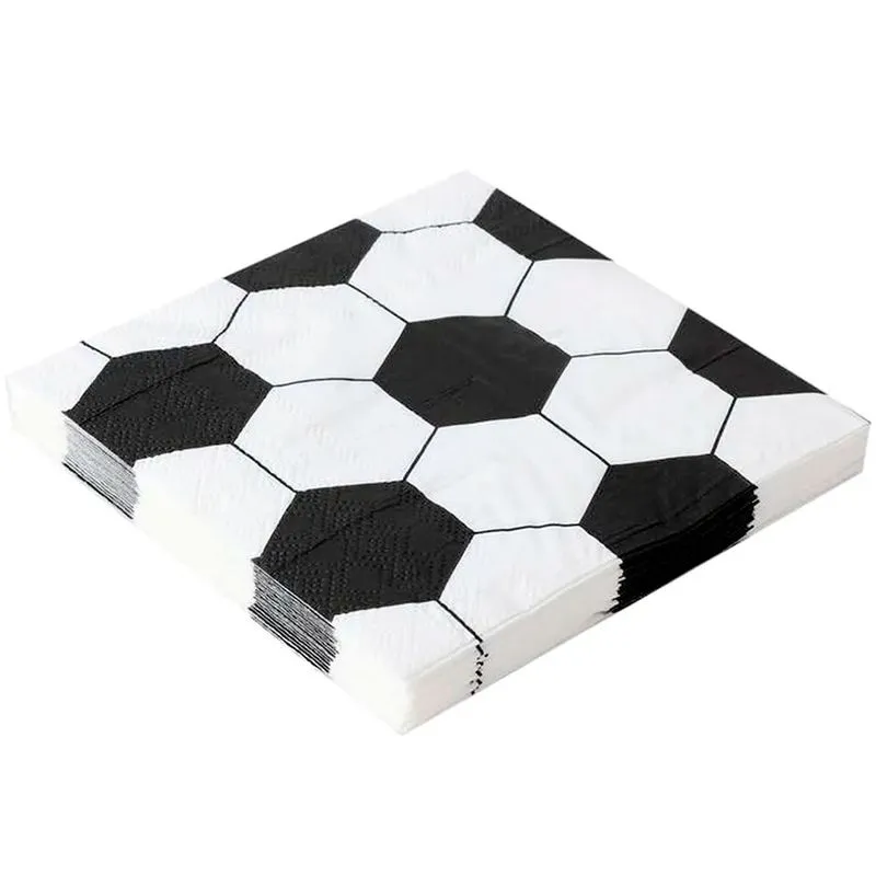 Guardanapo Bola Futebol 25x25cm c/20 - Silver Festas