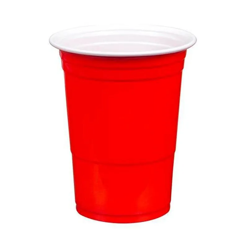 Copo Plástico Silver Plastic Vermelho 480ml com 10 Unidades