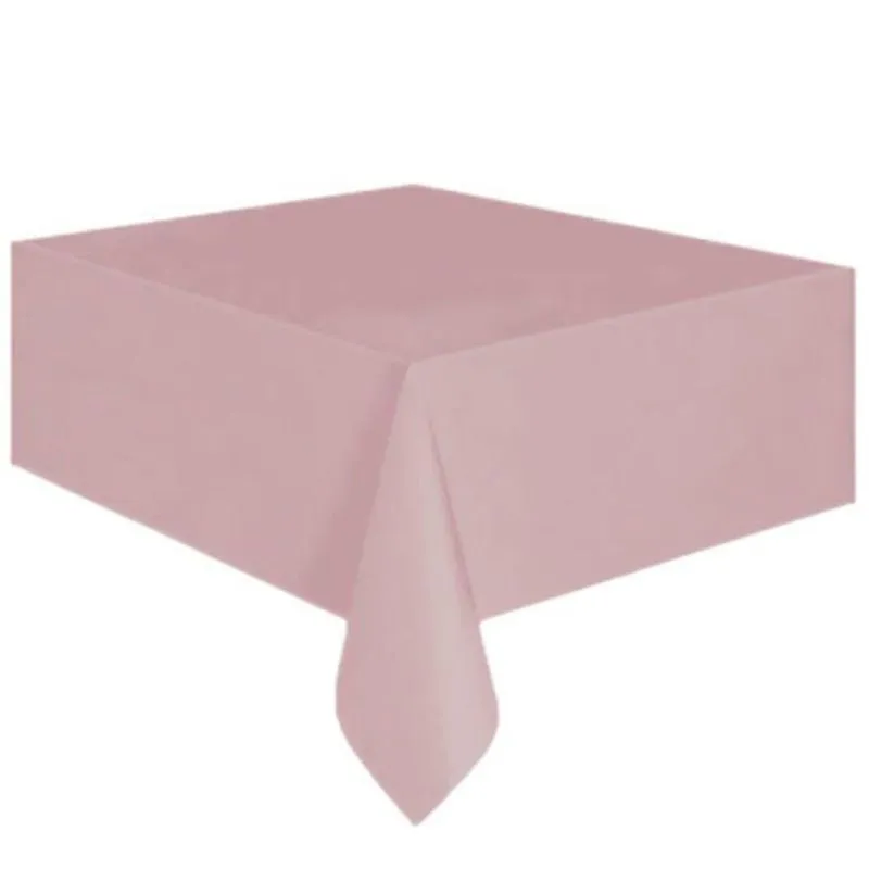 Toalha De Mesa Plástica Happy Line 1,37x1,77 Metros Rosa Bebê - 1 Un