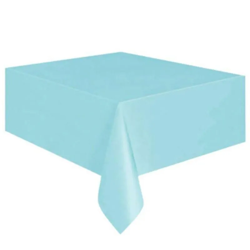 Toalha De Mesa Plástica Happy Line 1,37x1,77 Metros Azul Bebê - 1 Un
