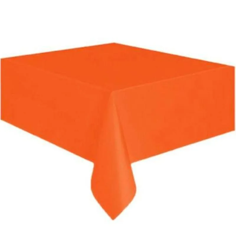 Toalha de Mesa Plástica Happy Line Laranja 137x177cm - Silver Festas