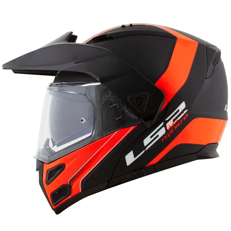 Capacete Original LS2 FF324 Metro Evo Rapid Fosco Preto Laranja 62