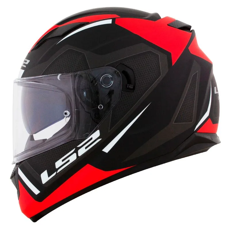 Capacete Original LS2 FF320 Stream Edge Preto Vermelho Fosco 56