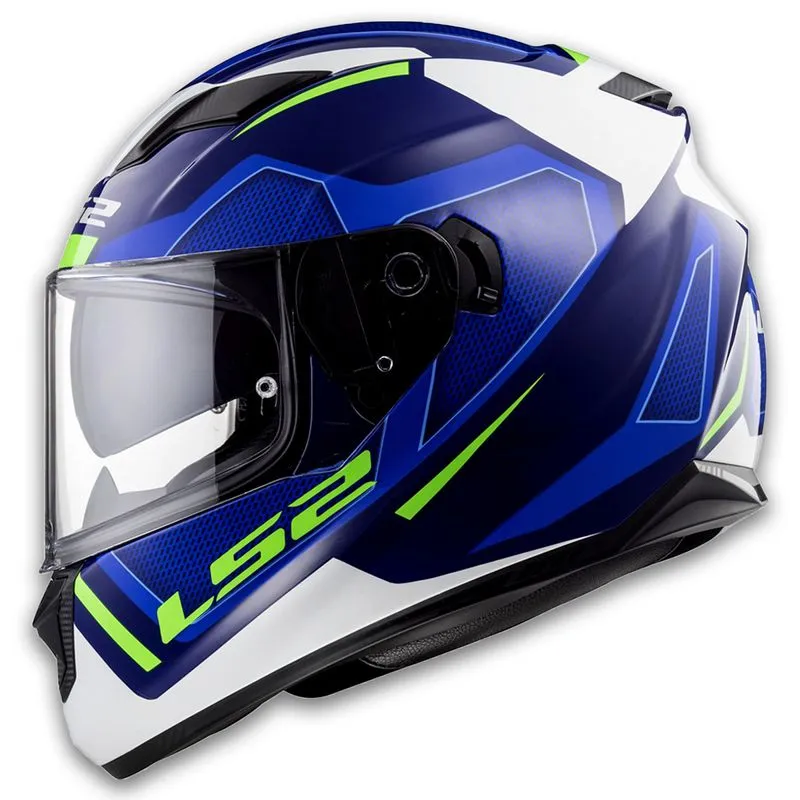 Capacete Original LS2 FF320 Stream Edge Azul Branco 60