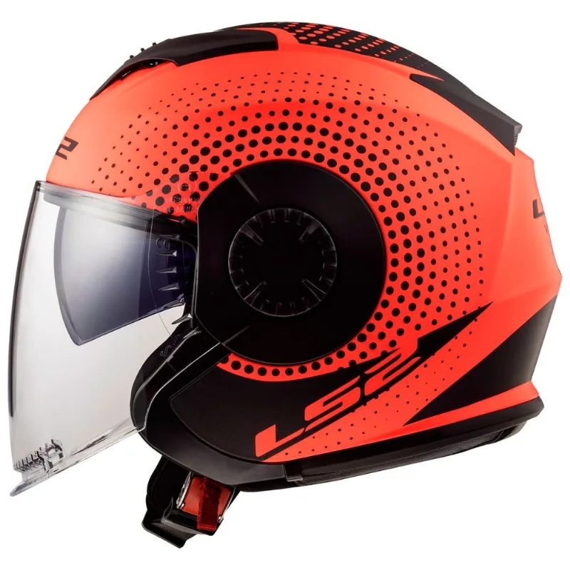 Capacete Original LS2 OF570 Verso Spin Fosco Laranja Fluor Preto 56