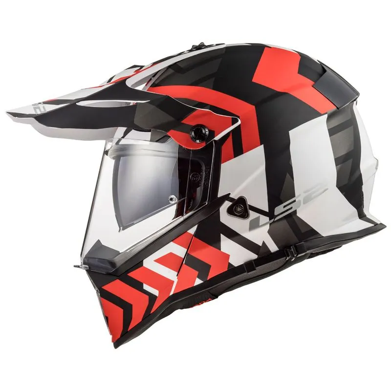 Capacete Original LS2 MX436 Pioneer Xtreme Vermelho Branco Fosco 56