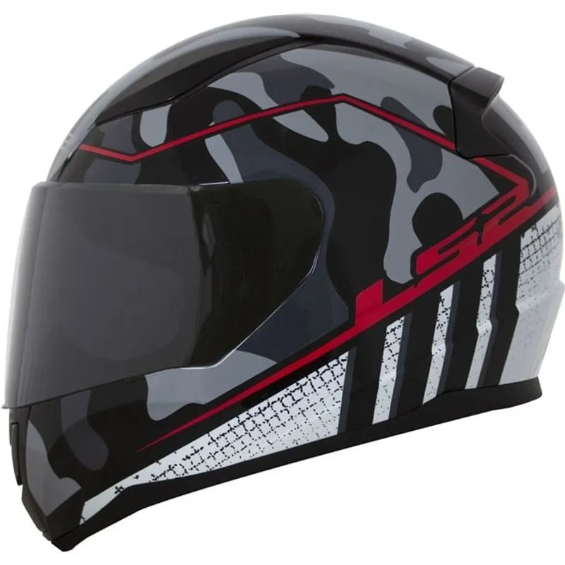 Capacete LS2 FF353 Rapid Bravado Cinza Camuflado/Vermelho