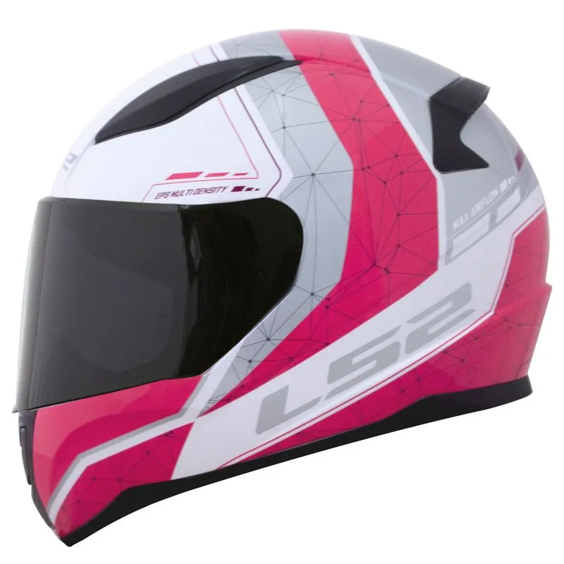 Capacete Original LS2 FF353 Rapid Candie Branco Cinza Rosa 54