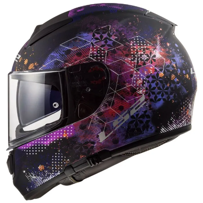 Capacete Original LS2 FF397 Vector Cosmos Fosco Preto Rosa 62