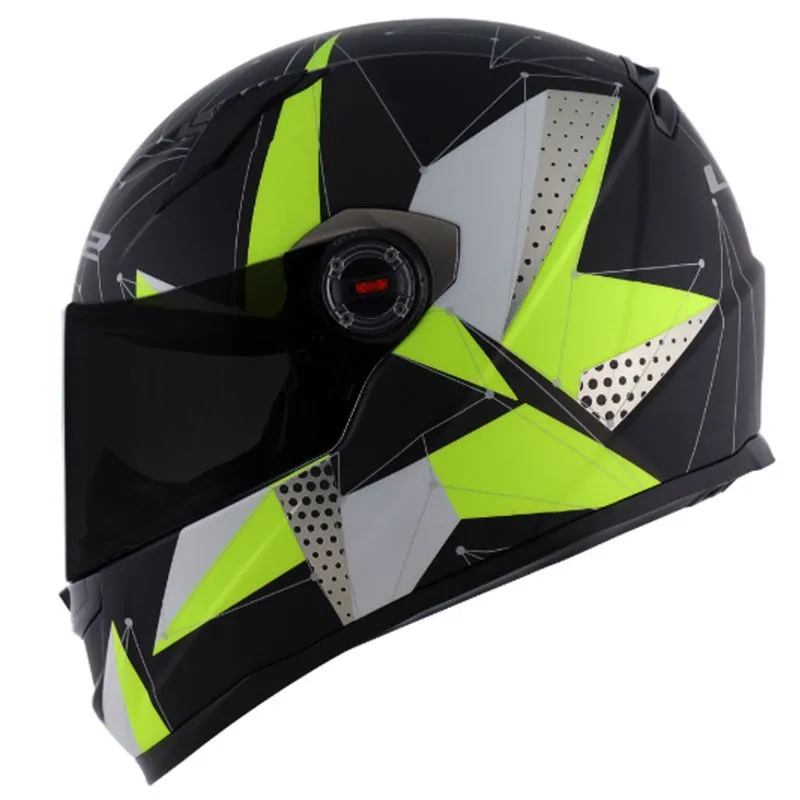 Capacete Original LS2 FF358 Brilliant Fosco Preto Amarelo Fluorescente 54