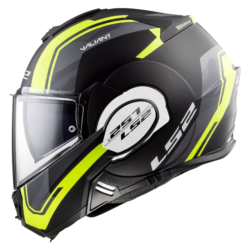 Capacete Original LS2 FF399 Valiant Line Preto Amarelo Fosco 58