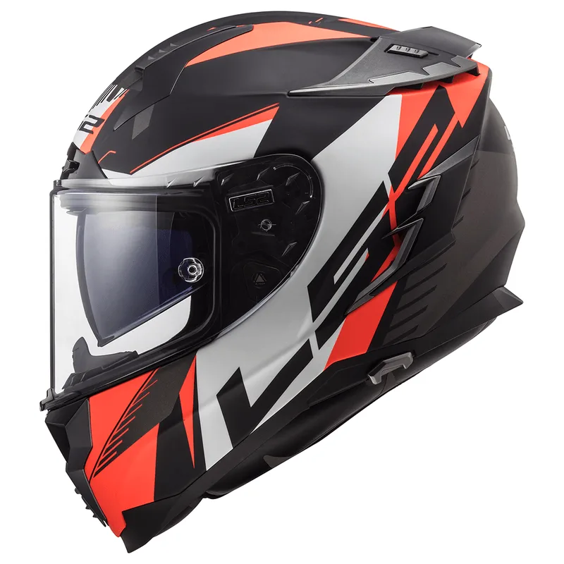 Capacete Original LS2 FF327 Squadron Preto Laranja Fosco 58