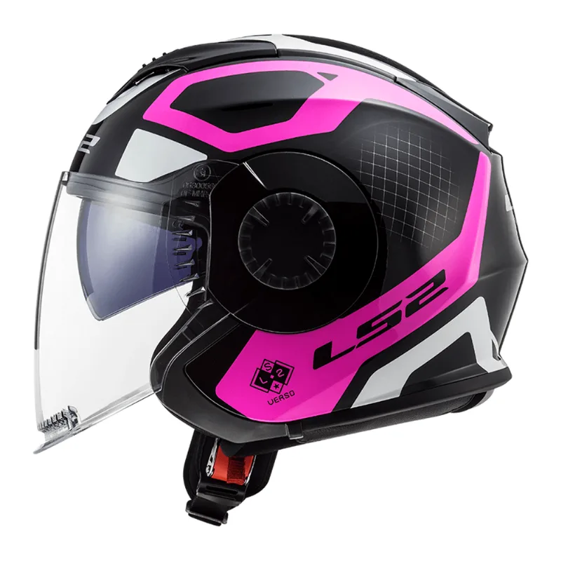 Capacete Original LS2 OF570 Verso Marker Preto Pink 56