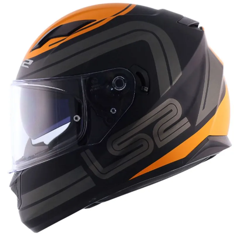 Capacete Original LS2 FF320 Stream Orbital Fosco Preto Laranja 62
