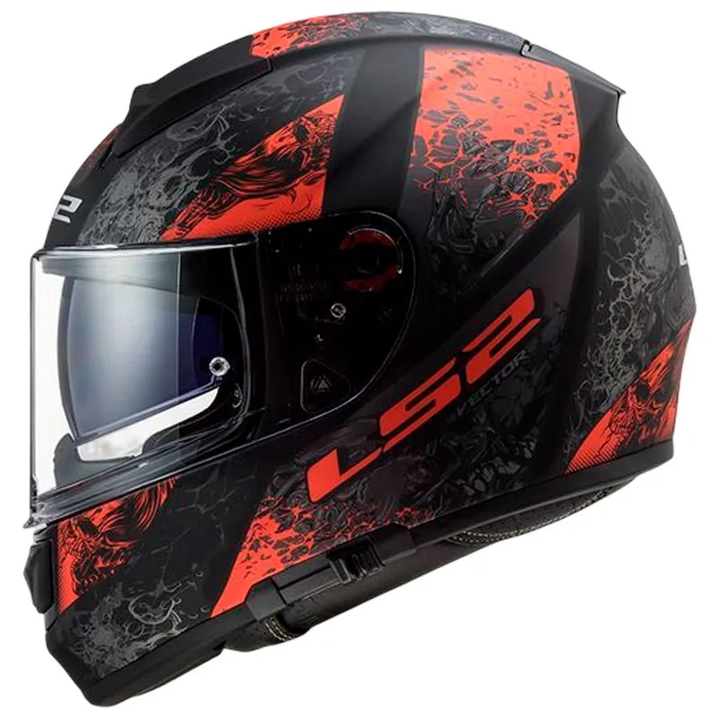 Capacete Original LS2 FF397 Vector Swipe Fosco Preto Vermelho 60