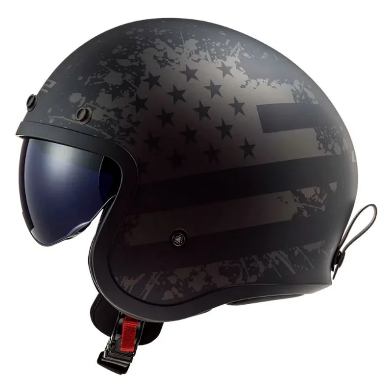 Capacete Original LS2 OF599 Spitfire Flag Preto Fosco 62