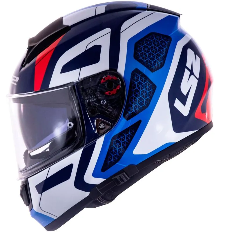 Capacete Original LS2 FF397 Vector Intercepto Azul Vermelho 60