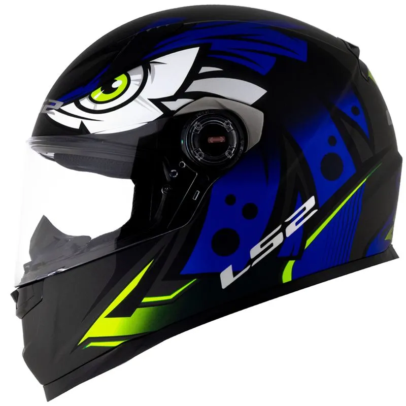 Capacete Original LS2 FF358 Tribal Preto Azul Fosco 54