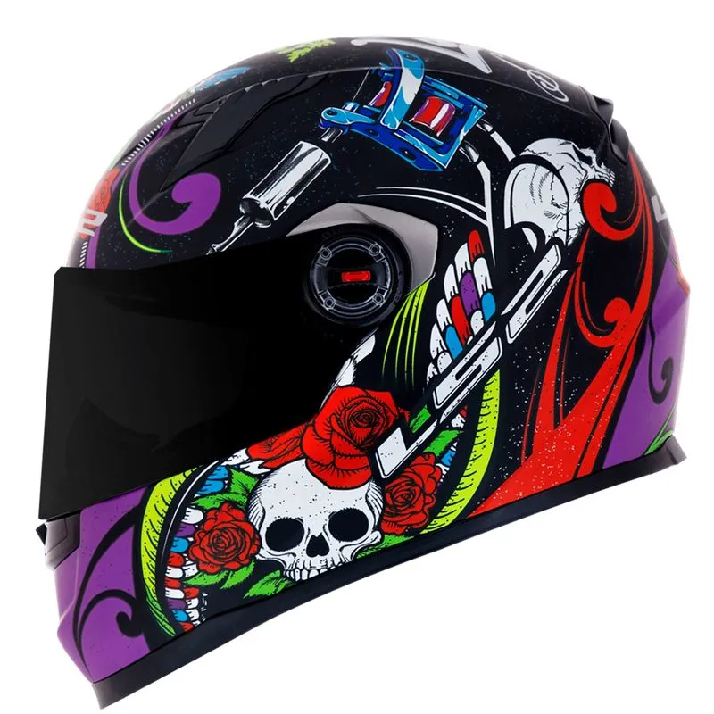 Capacete Original LS2 FF358 Pigment Fosco Preto Violeta 60