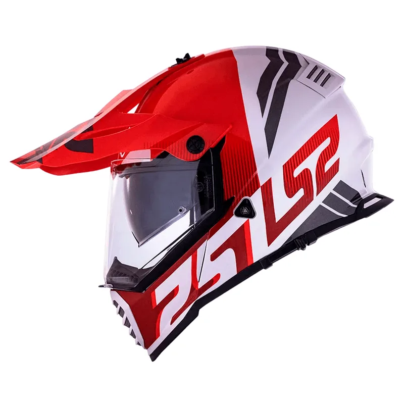 Capacete Original LS2 MX436 Pioneer Evo Evolve Vermelho Branco 62