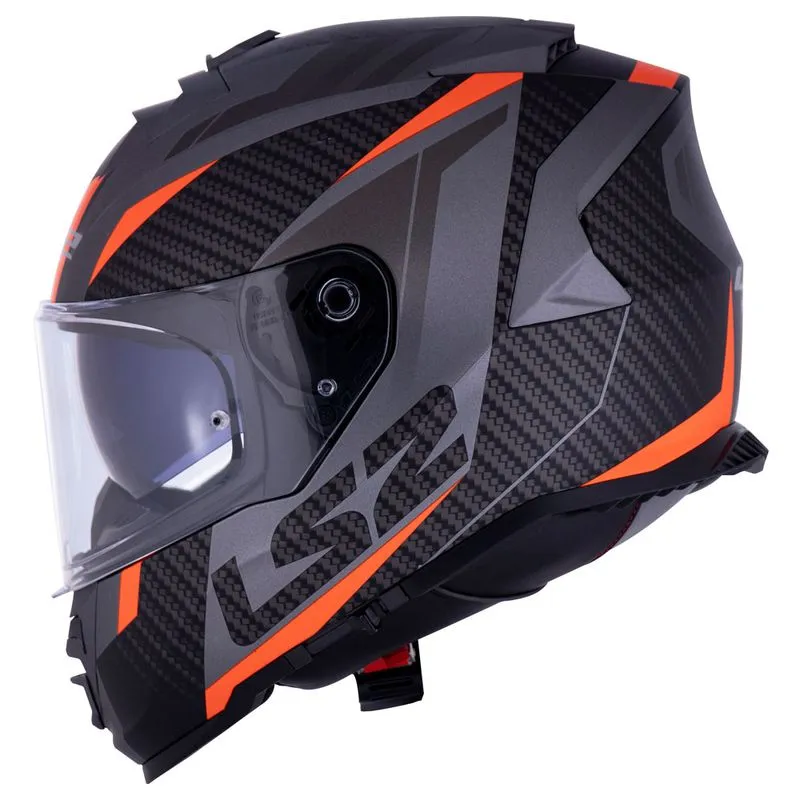 Capacete Original LS2 FF800 Storm Racer Fosco Titanium Laranja 62