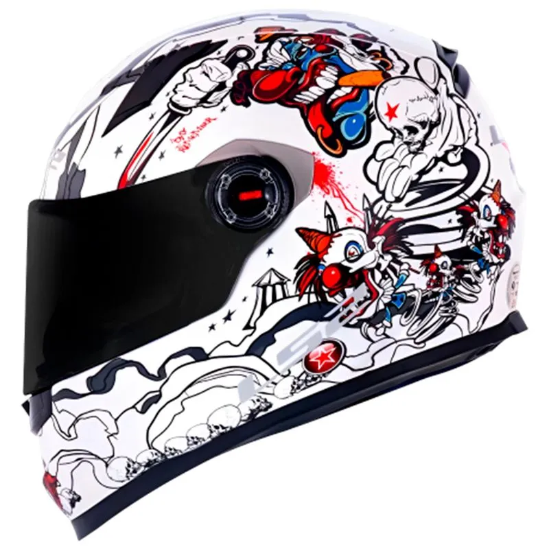 Capacete Original LS2 FF358 Crazy Clown Branco 58