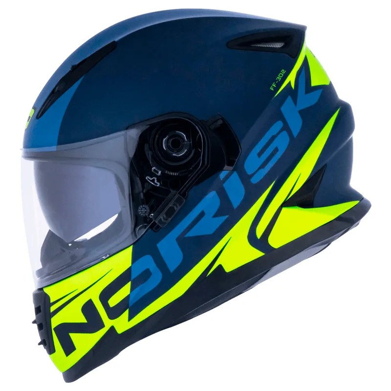 Capacete Original Norisk FF302 Soul Manty Fosco Azul Amarelo 56