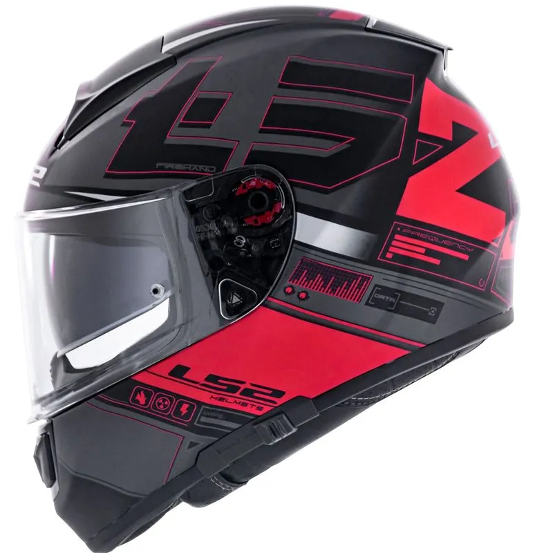 Capacete Original LS2 FF397 Vector Frequency Fosco Preto Vermelho 56