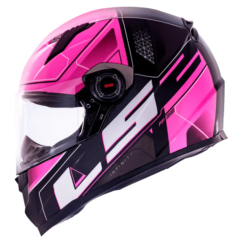 Capacete Original LS2 FF358 Ultra Preto Rosa 54