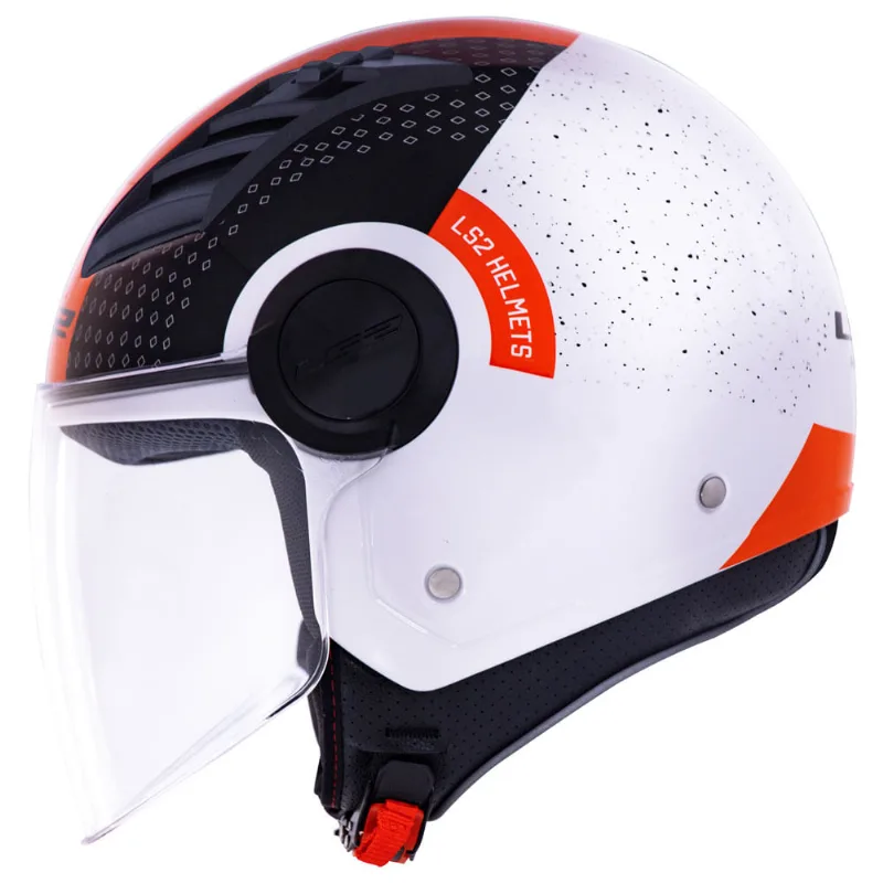 Capacete Original LS2 OF562 Air Flow Condor Branco Preto Vermelho 56