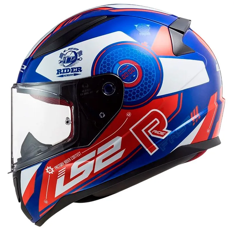 Capacete Original LS2 FF353 Rapid Stratus Azul Vermelho Branco 56