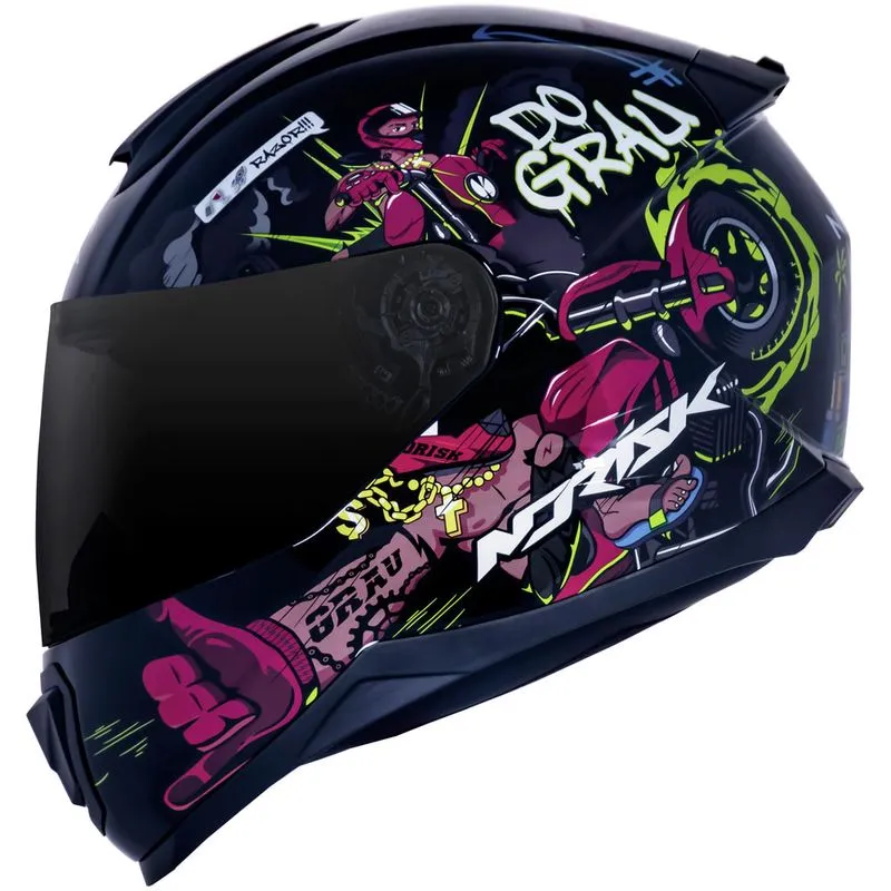 Capacete Original Norisk Razor Do Grau Preto 56