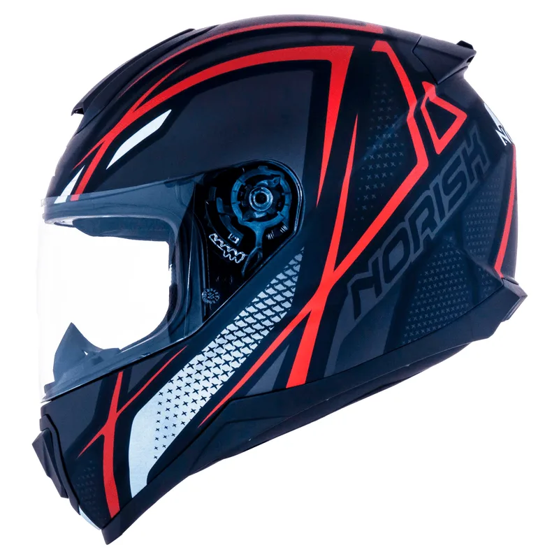 Capacete Original Norisk Razor Ninja Fosco Preto Titanium Vermelho 56