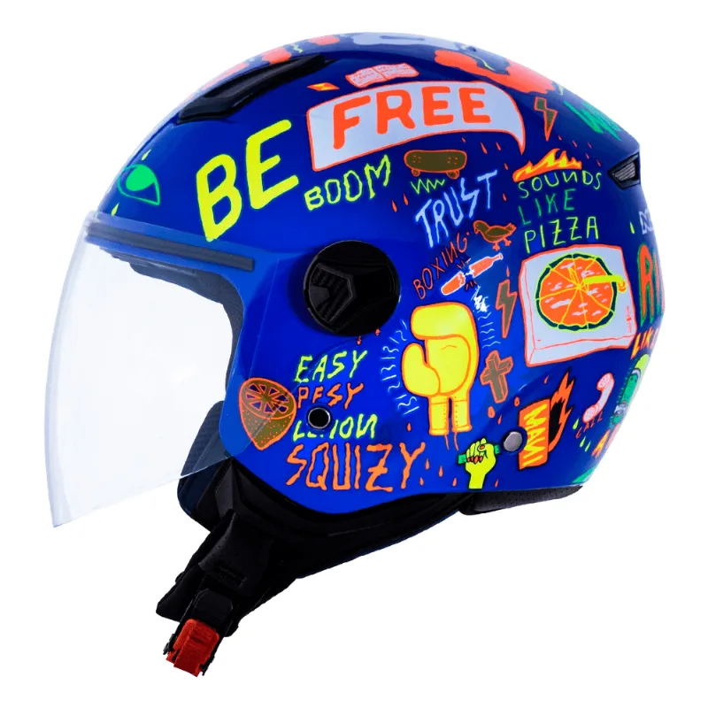 Capacete Original Norisk Orion Free Azul Laranja 62