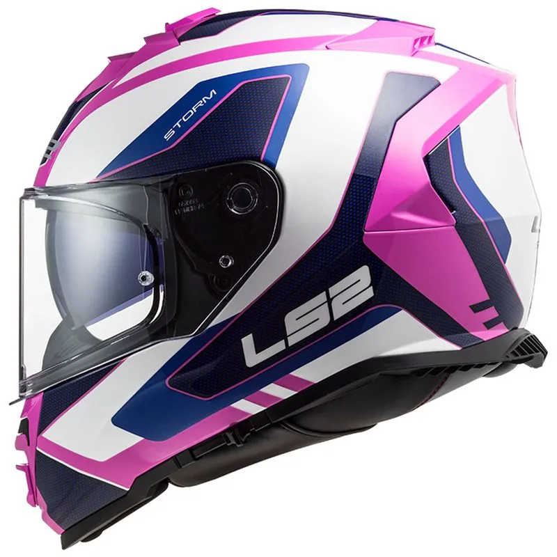Capacete Original LS2 FF800 Storm Techy Branco Rosa 62