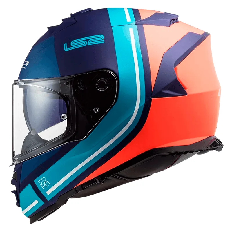 Capacete Original LS2 FF800 Storm Slant Fosco Azul Laranja 64