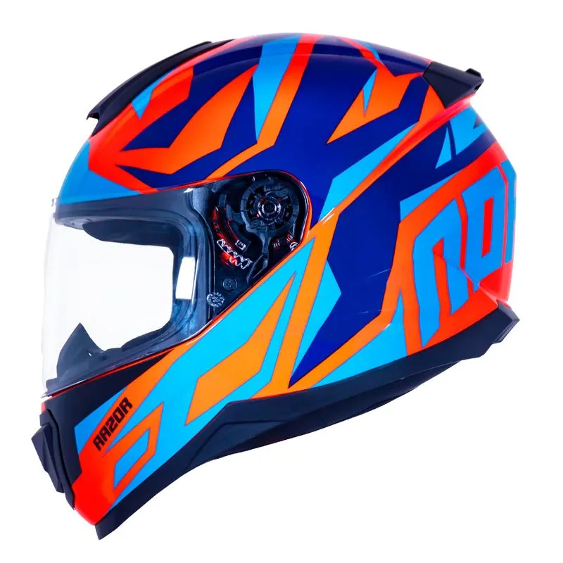 Capacete Original Norisk Razor Cutting Laranja Azul 58