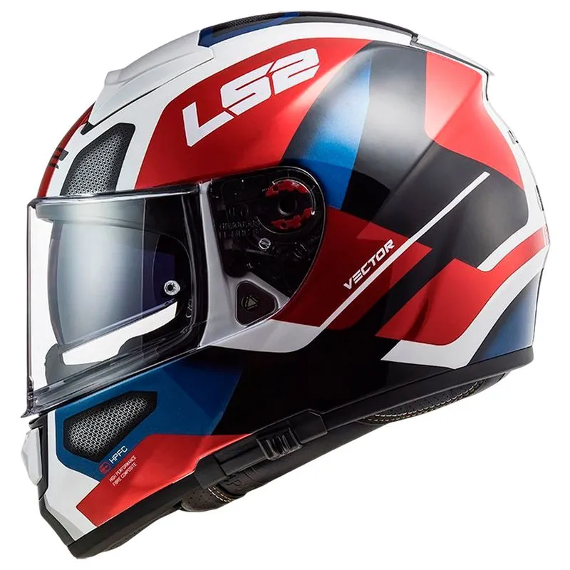 Capacete Original LS2 FF397 Vector Automat Branco Vermelho 56