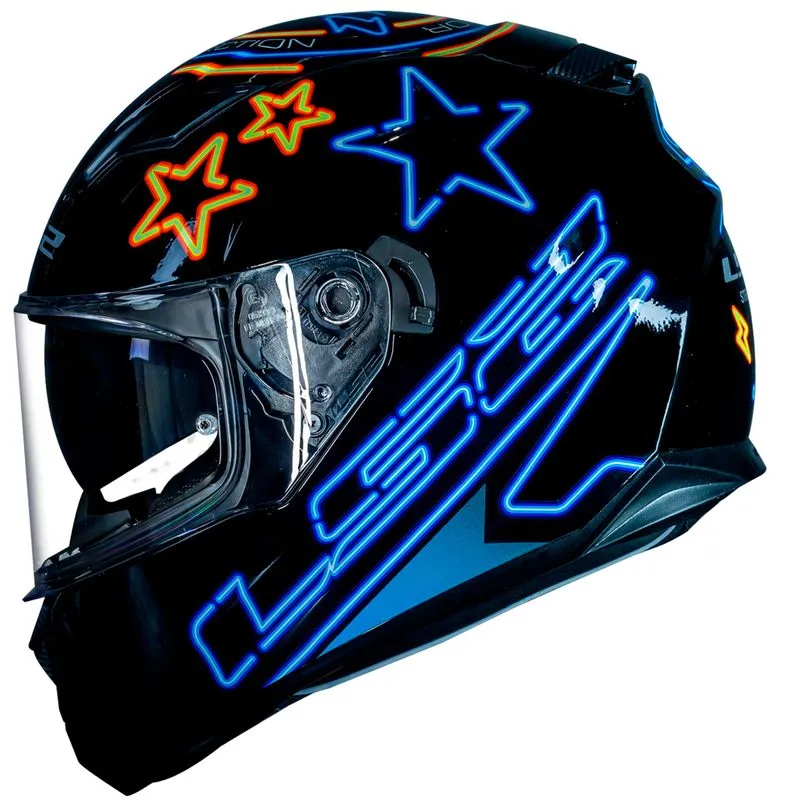 Capacete Original LS2 FF320 Stream Neon Azul Laranja 60