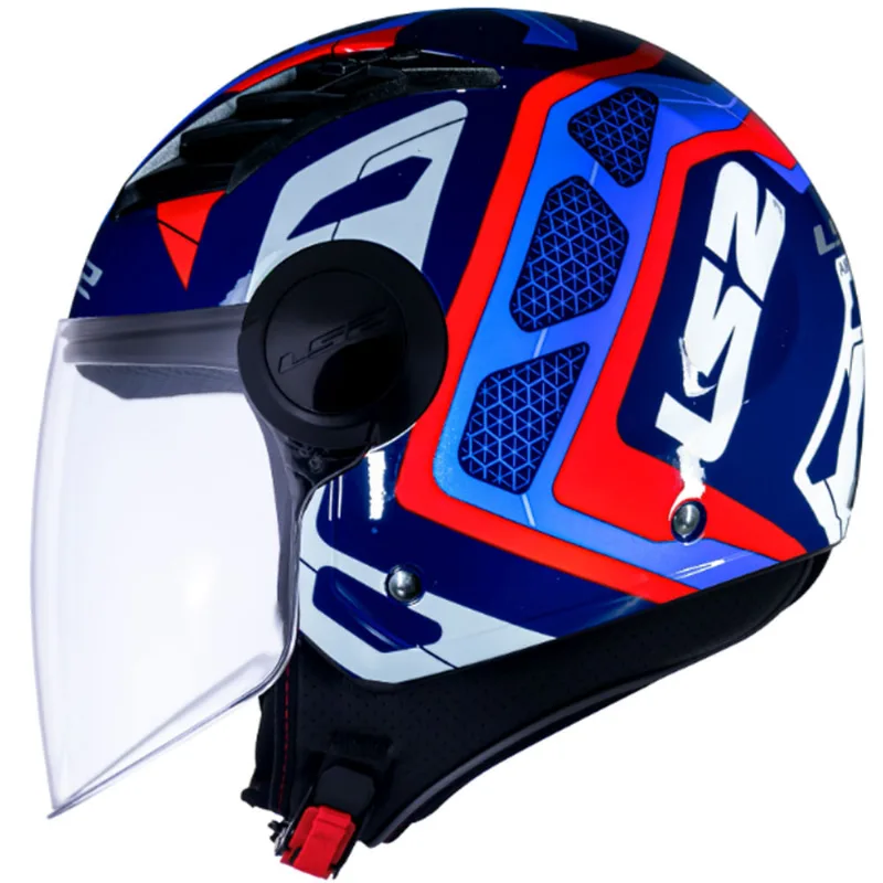Capacete Original LS2 OF562 Air Flow Interceptor Azul Vermelho 62