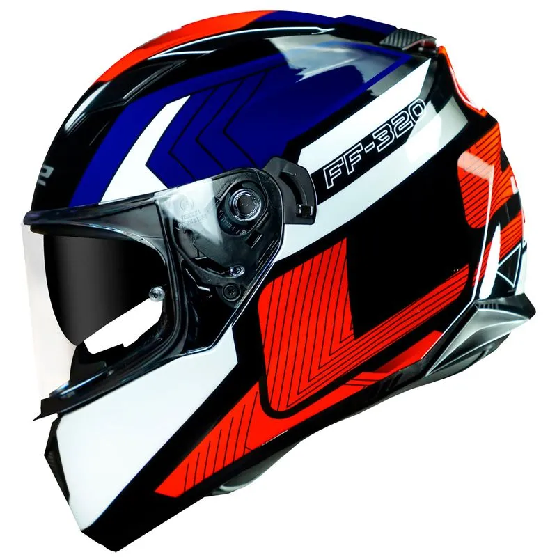 Capacete Original LS2 FF320 Stream Exo Branco Azul Vermelho 62